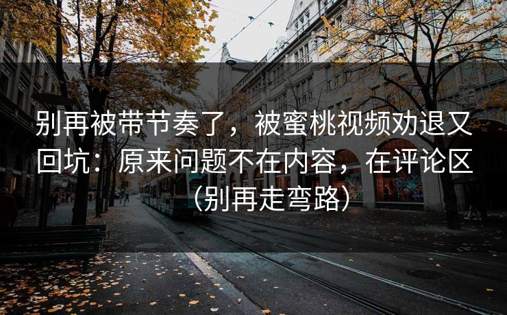 别再被带节奏了,被蜜桃视频劝退又回坑:原来问题不在内容,在评论区(别再走弯路)