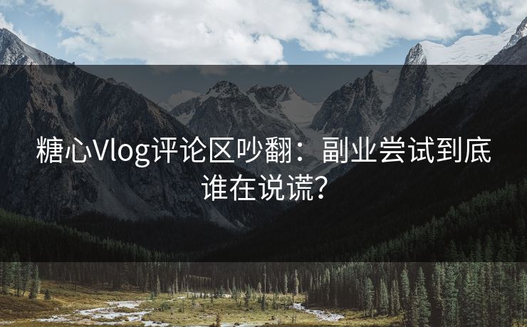 糖心Vlog评论区吵翻：副业尝试到底谁在说谎？